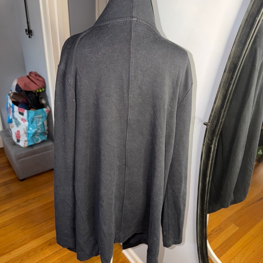 Athleta Black Hooded Open Front Cardigan - Picture 5 of 9